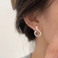 wholesale S925 Sterling Silver Minimalist Twisted Line Stud Earrings for Women, Korean Dongdaemun Summer New Arrival Versatile High-End Earrings-0-2