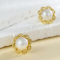 wholesale 925 Sterling Silver, Small Fragrance Style Freshwater Pearl Ear Studs, Minimalist, Niche, Exquisite Earrings, High-End Women's Earrings Wholesale-0-3