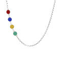 wholesale S925 Sterling Silver Creative Resin Enamel Color Block "Peace, Joy, and Happiness" Necklace Fashionable Sweet and Edgy Style Versatile Choker-0-5