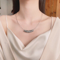 wholesale S990 Sterling Silver Retro Ethnic Style Bent Tube Hollow Carved Floral Relief DIY Accessory Matching Pendant-139PM/single pendant about 9.3g