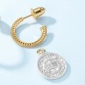 wholesale S925 Sterling Silver Modern Vintage Trinity Coin Earrings for Women, Detachable DIY Wholesale from Manufacturer-0-2