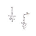 wholesale [] 925 Silver White Gold Plated New Creative Hollow Chinese Knot Fashion OL Style Zircon Earrings for Women Elegant Earrings-0-4