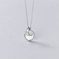 wholesale S925 silver women's fashionable and elegant round shell single diamond dolphin necklace D7385-0-4