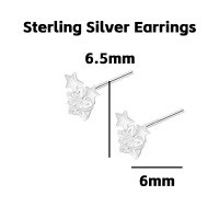 wholesale Metal: S925 Sterling Silver Cute Star Ear Studs For Women, High-end Sense, Sweet, Ins Style, Popular Luxury Sterling Silver Earrings, Adorable-Cute star sterling silver earrings
