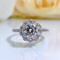 wholesale S925 Silver 1-Carat High-Carbon Diamond Exquisite Full Diamond Micro-Set Ring, ZHUO ZHI FAN Jewelry New-0-5