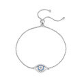 wholesale 925 Sterling Silver Evil Eye Bracelet Light Luxury High-End Inlaid Blue Zircon Chain Cross-Border Europe, America, and Middle East Jewelry-0-11