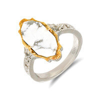 wholesale S925 silver jewelry manufacturer wholesale, everyday wear small luxury turquoise and labradorite rings-White Turquoise Labradorite Ring>Size 8