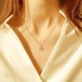 wholesale Stainless steel trendy Korean-style four-leaf clover pendant necklace for women, minimalist design with premium lightweight luxury and versatile elegant-0-3