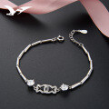 wholesale S925 silver zirconia bracelet, new fashionable retro ethnic style, simple and elegant diamond-embedded bracelet for women-0-0