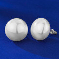 wholesale 925 Silver Full Body New Shell Pearl 16mm Stud Earrings European and American Women's Earrings-0-2