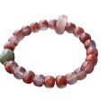 wholesale Sterling silver original natural waxi material icy rose red 8*9mm old bead single-strand bracelet nanhong icy bracelet-0-4