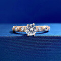 wholesale S925 Silver New Classic 50-Point Diamond Ring for Women, Simple and Fashionable-0-3