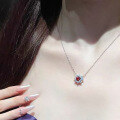 wholesale S925 Metal New Fashion Socialite Style One-Carat Pigeon Blood Red Necklace Pendant for Women, Daily Wear-0-0