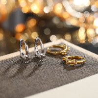 wholesale S925 Sterling Silver European Style Dachshund Ear Clasp Fashionable and Elegant Animal Earrings Small Dog Ear Studs Temu SheIn Dropshipping-Puppy Earrings-Platinum 925 Silver