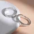 wholesale S925 Sterling Silver "Hold Your Hand" Couple Rings Pair, Light Luxury Niche Design High-End Sense Festival Gift for Men and Women Matching Bands-0-1