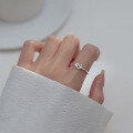 wholesale S925 Sterling Silver Knot Love Heart Ring for Women, Irregular Wave Open Adjustable Ring J9517-0-1