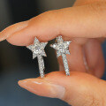 925 Sterling Silver Hip Hop American Moissanite Earrings D Color Unisex-0-2