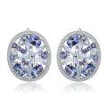 wholesale S925 Sterling Silver Natural Topaz Stud Earrings, Light Luxury High-End Personalized Gemstone Ear Drops-0-4