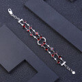 wholesale S925 Sterling Silver Designer Luxury Natural Garnet Bracelet, High-End Personalized Gemstone Bracelet-0-2