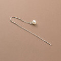 wholesale S925 silver, Korean-style long pearl ear thread for women, sweet and elegant summer minimalist earrings M02098-0-2