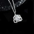 Sterling Silver Moissanite Women's Light Luxury Necklace, Hypoallergenic, Tarnish-Resistant-0-4