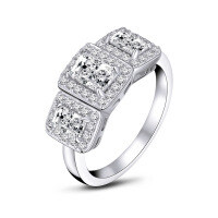 S925 Sterling Silver Square Zircon Ring, Cross-border Supply, Flashy & Minimalist Style-N styles available [Clearance Sale with Free Shipping]  US Size 5