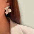 wholesale 925 silver floral stud earrings for women, set with 12mm pearls, European and American style-0-3