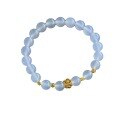 wholesale Gold-plated 925 Silver New Chinese Style 'Fu' Character Hand-woven Ice Jadeite Ruyi Lock Bracelet with White Agate Beads-0-4