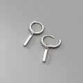 wholesale 925 Silver Smooth Straight Bar Ear Clasp for Women, Korean Style Fashionable and Unique Niche Design Ear Accessories M01630-0-0