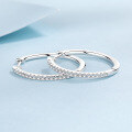 wholesale PT950 Gold Plated 925 Sterling Silver Large Hoop Moissanite Earrings for Women, Factory Wholesale in Stock-0-2