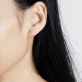 S925 Silver Cross Earrings Women's Simple Wedding Moissanite Gift-0-3