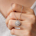 Sterling Silver 1-Carat Moissanite T-Style Square Pendant Necklace-0-2