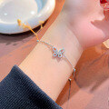 wholesale S925 Silver Hollow Butterfly Bracelet for Women, Ins Style, Niche, Light Luxury, Versatile, with Inlaid High-End Design Sense Hand Jewelry Gift-0-2