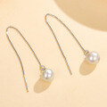 wholesale S925 Sterling Silver Pearl Tassel Ear Threads, Fashionable, Minimalist, Commuter-Friendly, Versatile, and Convenient Earrings-0-2