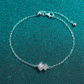 S925 Sterling Silver Moissanite Women's Bracelet, Square Irregular Design, Simple and Versatile-0-0