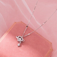wholesale S925 Silver Light Luxury Sweet Ins Style Niche Design Exquisite Diamond-Inlaid Heart Glow Necklace Y02043-S925 Silver Necklace>925 Silver