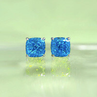 wholesale 925 Sterling Silver Zhuo Zhifan Jewelry 15ct Cushion 7*7mm High Carbon Diamond Small Stud Earrings, Simple and Stylish Women's Earrings-E236 Yellow Diamond 925 Silver