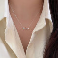 wholesale S925 Sterling Silver Light Luxury Olive Bead Necklace for Women, Korean Autumn New Arrival, High-End Minimalist Style Collarbone Chain-0-3