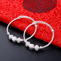 wholesale S990 Sterling Silver Korean Minimalist Baby Newborn Bracelet, Full Moon Gift Infant Silver Jewelry-0-3