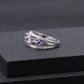 wholesale S925 Silver Luxury Designer Ring with Exquisite Purple Crystal and Natural Sapphire, Opulent Collection-0-2