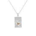 wholesale S925 Shattered Square Diamond-Inlaid Necklace for Women, High-End, Niche, Individualistic, Ins Style, New Arrival, Frosted Silver Jewelry-0-4