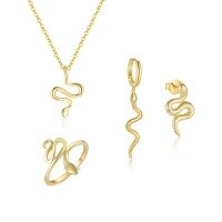 wholesale S925 Sterling Silver Minimalist Snake Earrings For Women, Versatile And Chic With An Design-Single four-piece set 925 silver