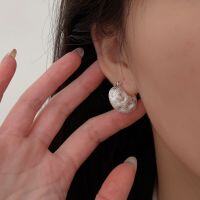 wholesale S925 Sterling Silver Heavy Work Bag Earrings Women Korean Dongdaemun Summer New Arrival Versatile High-end Earrings-Sterling silver