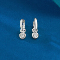 wholesale S925 Silver Gold-Plated with Inlaid Round Zircon Bubble Stud Earrings, Cross-Border AliExpress Best Seller-E633 White 925 Silver