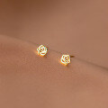 wholesale S925 Sterling Silver French Charming Small Rose Elegant Miniature Petite High-end Floral Earrings G9969-0-0
