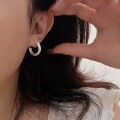 wholesale S925 Sterling Silver Minimalist French-style C-shaped Textured Ear Cuff Earrings for Women-0-2