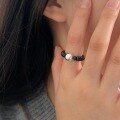wholesale S925 Sterling Silver Round Bead Ring for Women, Small and Minimalist, Light Luxury Bracelet DIY Ring, Cold Style Japanese and Korean New Design-0-3