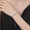 wholesale S925 Sterling Silver Double-Layered Octagram Moissanite Bracelet for Women, Elegant and Light Luxury Style, Minimalist Design Hand Jewelry-0-2