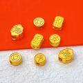 wholesale S925 gold-plated silver Nafu spacer beads for DIY bracelets, necklaces, peace accessories, large-hole accessory beads, and bracelet ornaments-0-2