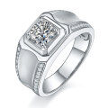 wholesale S925 Sterling Silver European and American Fashion Men's Ring Moissanite Diamond Ring Cross-Border Best-Seller Men's Ring-0-18